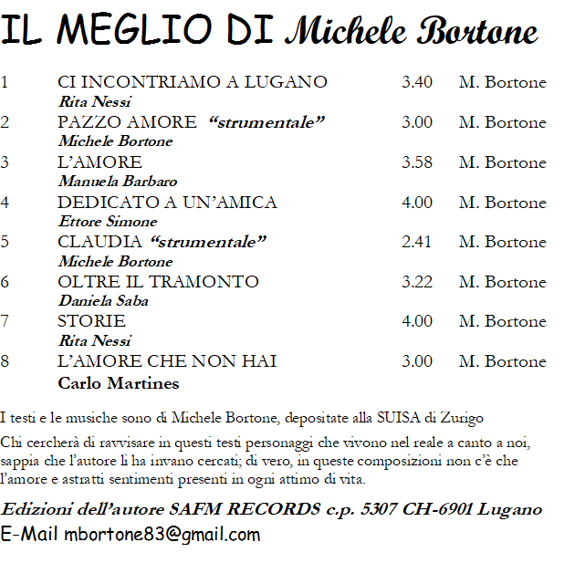 IL MEGLIO DI MICHELE BORTONE